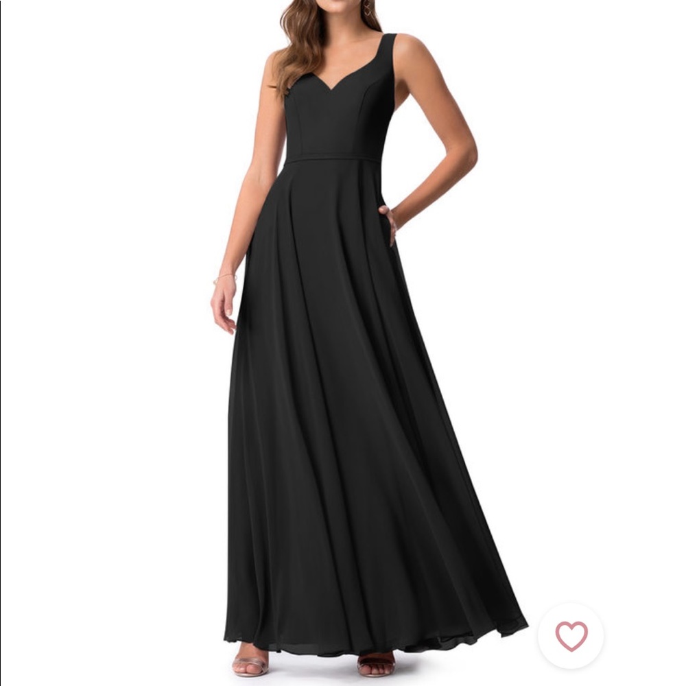 Azazie black Briena bridesmaid dress
